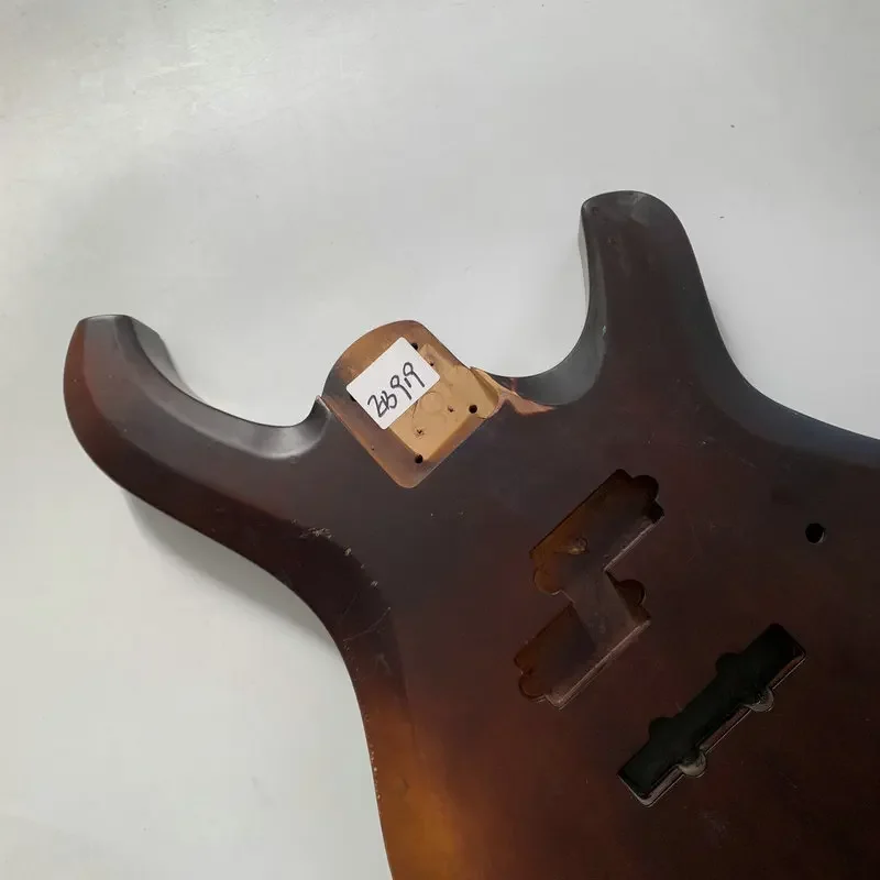 EB919 Custom Order PJB Electric Bass Unfinished Bass Body in Solid Wood Brown Color Damages Surface DIY Replace Guitar Parts