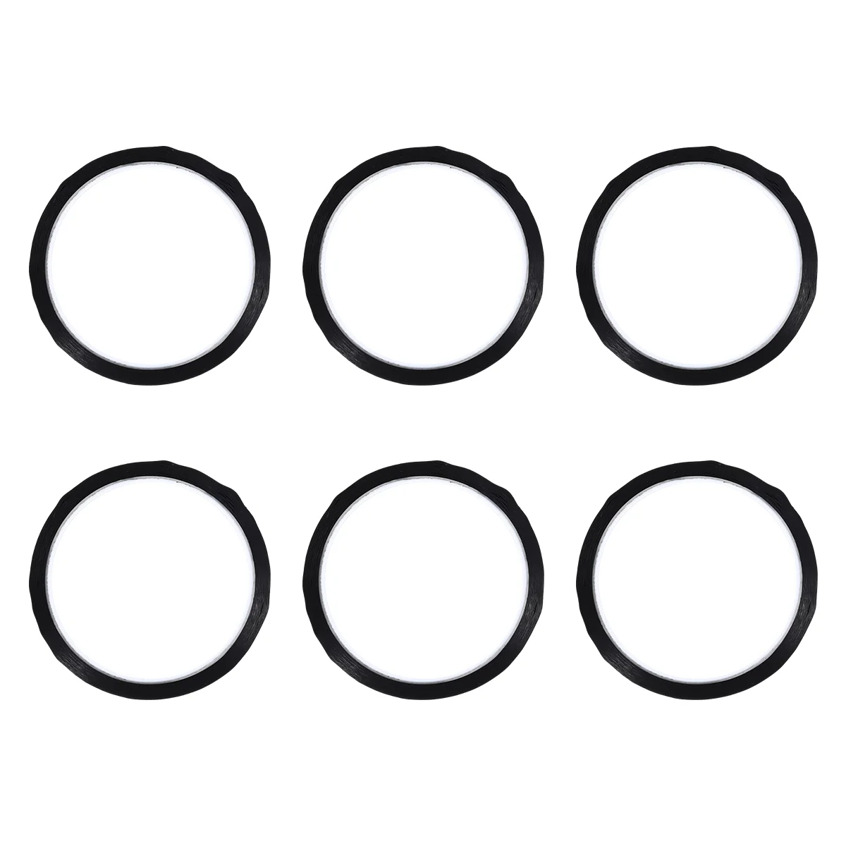 6 Rolls Tape Adhesive for Marking Filling Desktop Sign Black Sticker Positioning