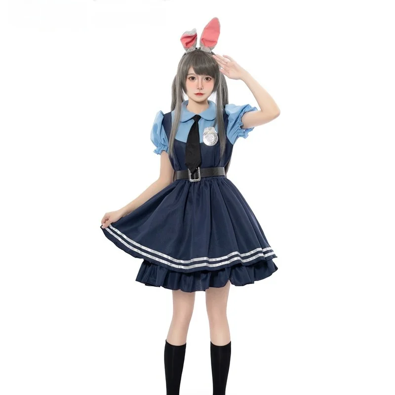 

Костюм для косплея Judi Rabbit Officer, женский детский костюм на Хэллоуин 2XL, одинаковый наряд из полиэфирного волокна для родителей и детей, женский костюм