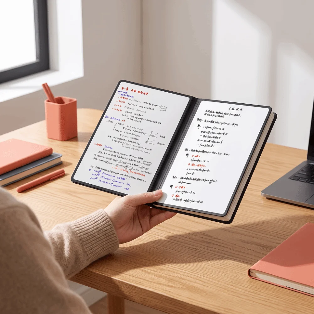 Draft Notebook PU Leather Cover Whiteboard Set PVC Erasable Reusable Notebook Easy to Clean Marker Pen Memo Notepad Desktop Use