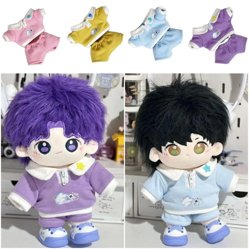 

20cm Dolls Lapel Hoodies Set Change Dressing Game Playing House Doll Sweater Pants Cosplay Multicolor Dollhouse Accessories