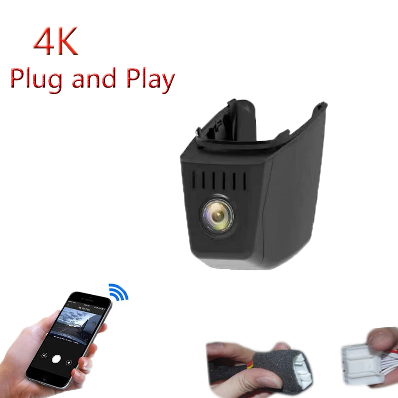 4k Plug And Play For Tesla Model Y 2024 2025 2026 Car Video Recorder APP Control Car Wifi DVR Dash Cam Camera Night Vision