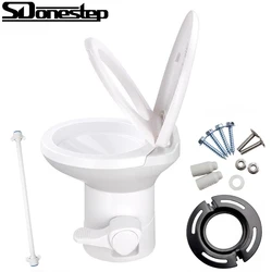 Pédale de Toilette à Pédale HDPE, 20 Pouces, Haut Profil, Hurhome Caravane, Voyage, Blanc