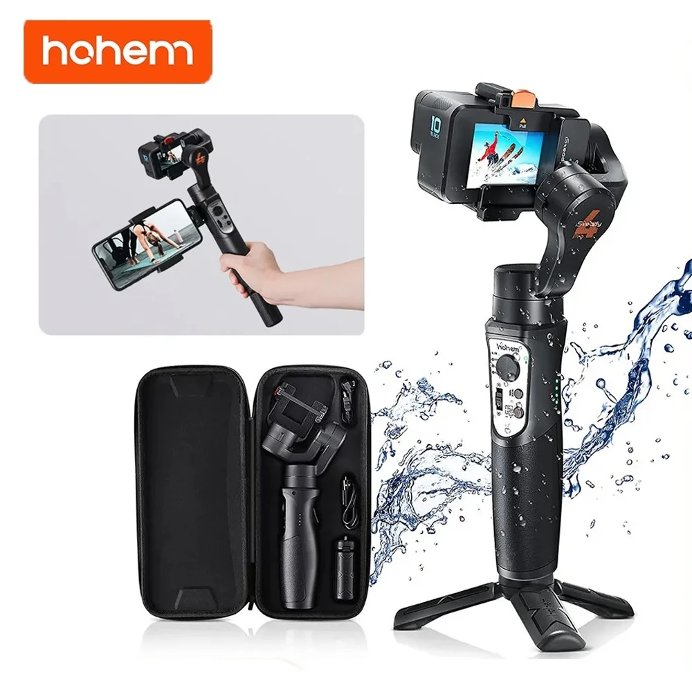 Professional Action Camera Gimbal Handheld 3-Axis Stabilizer Tripod for GoPro Hero 12/11/10 Insta360 OneR DJI Osmo Action Camera