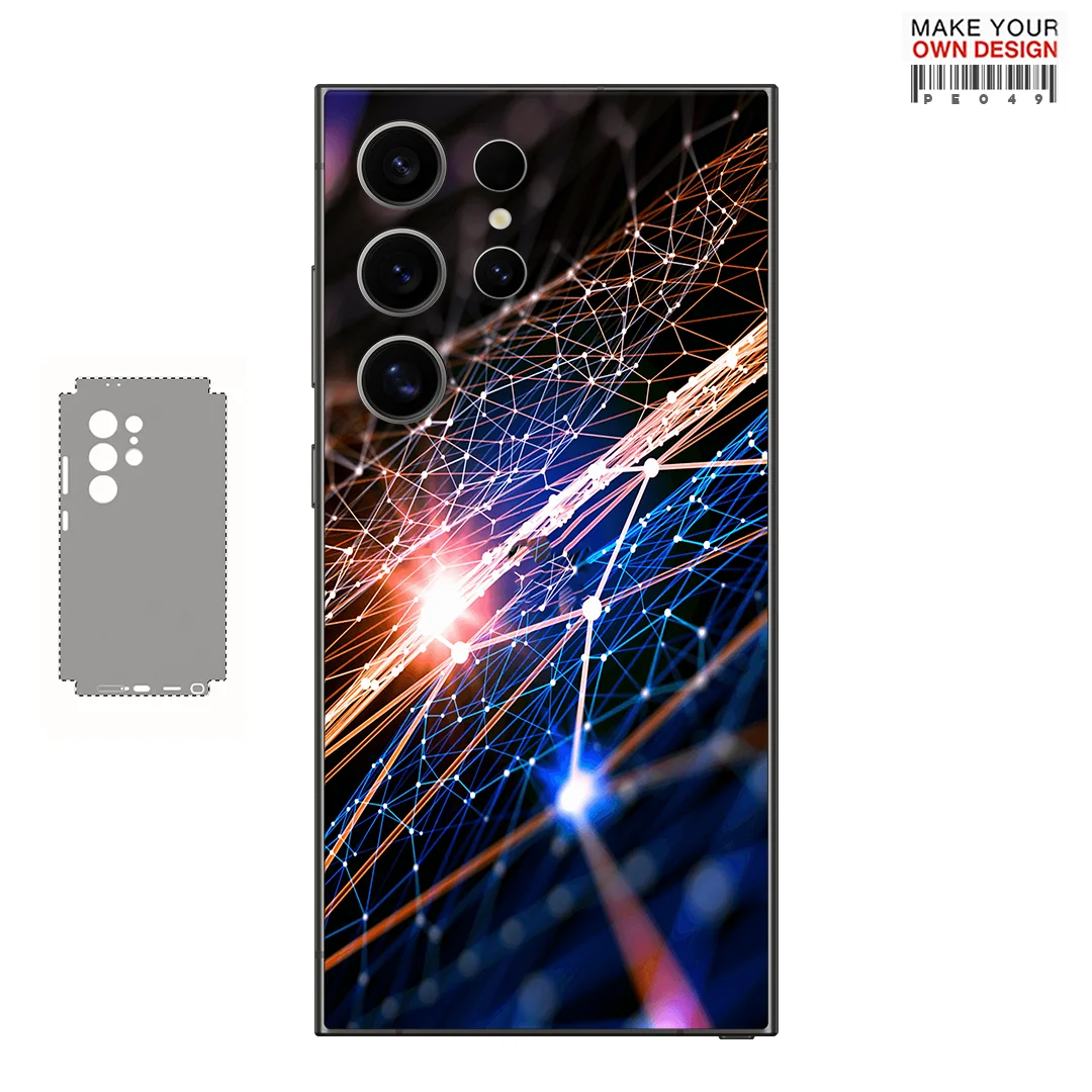 PE005 Colorful Decal Skin for Samsung Galaxy S24 S23 S22 Ultra Plus S25Ultra Back Screen Protector Cover Wrap Stones Sticker