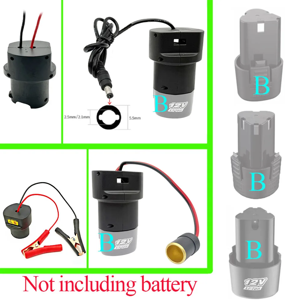 Adaptador de Batería de Litio de 12V para Lomvum DeYun ZhiPu FuGe, Conector para Encendedor de Cigarrillos, Clip para Toma de Corriente Continua KoMax DLS