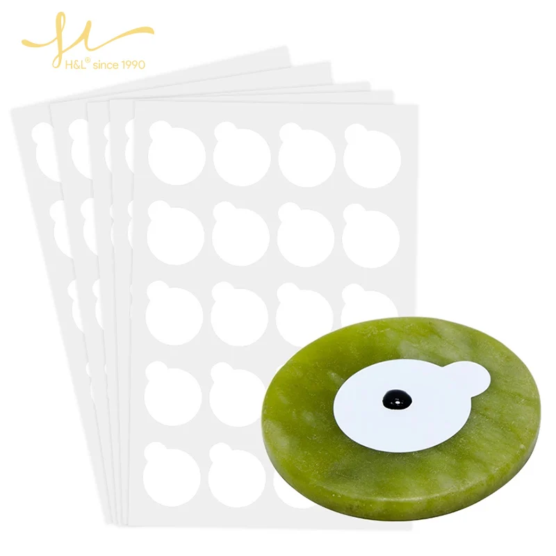 

H&L SINCE 1990 120 pcs Eyelash Glue Holder Pallet Eyelash Extension Glue Sticker Pads and 1 pcs Jade Glue Pad for Makeup Tool