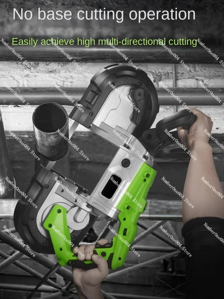 Electric Small Household Band Saw Multifunctional Woodworking Automatic Desktop 45 Degree Stainless Steel Aluminum Sawing