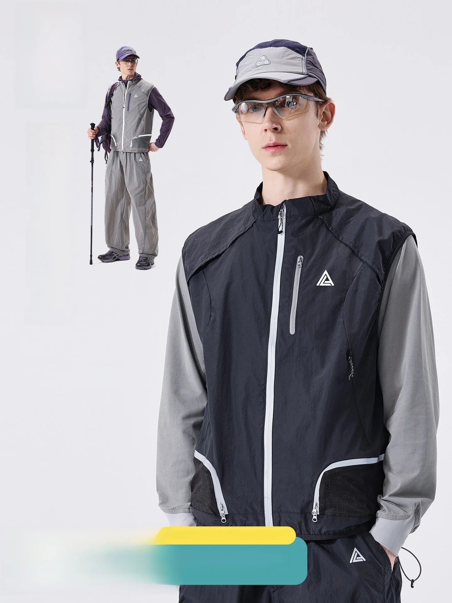LAZY DAY Outdoor Climbing Waterproof Quick Dry Reflective Men's Lightweight Workwear Vest Polyester Fabric Windproof Youth Sport