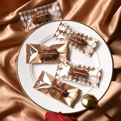 100pcs 4x9cm Candy Plastic Bag Hot Seal Bags Nougat Cookies Packaging Pounches Birthday Wedding Favors DIY Baking Accessories