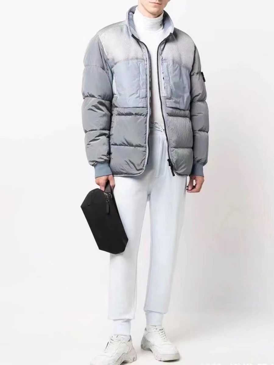 

Новая мужская верхняя одежда из гусиного пуха с металлическим сращиванием, осенне-зимняя мужская верхняя одежда с воротником-стойкой, обычная тонкая двусторонняя одежда