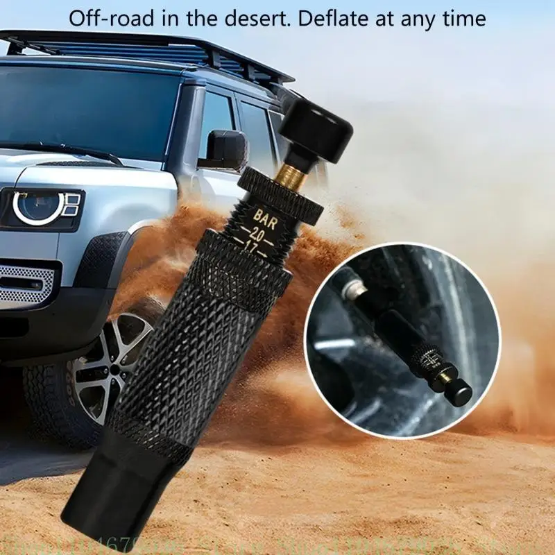 

4Piece Tire Pressure Air Release System, Adjustable 0.7-2 Bar, Complete with Valves Caps&Case for Easy Pressure Control