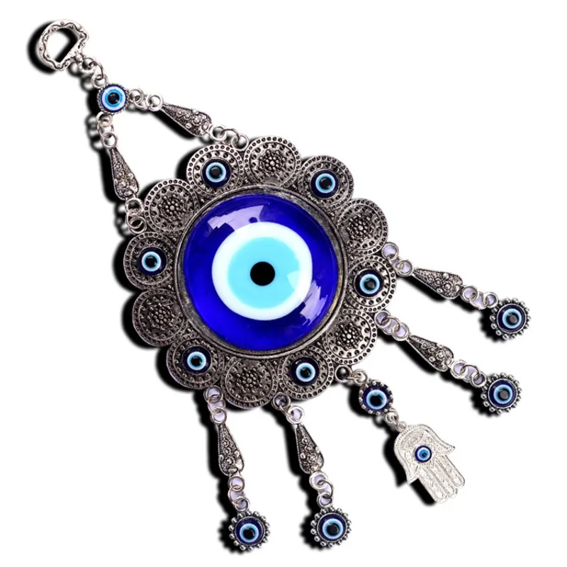 Turkey Blue Eye Nazar Boncuğu Fatima Hands Hamsa Metal Glass Car Pendant Amulet Meditation Healing Mascot Charms Hanging Decor