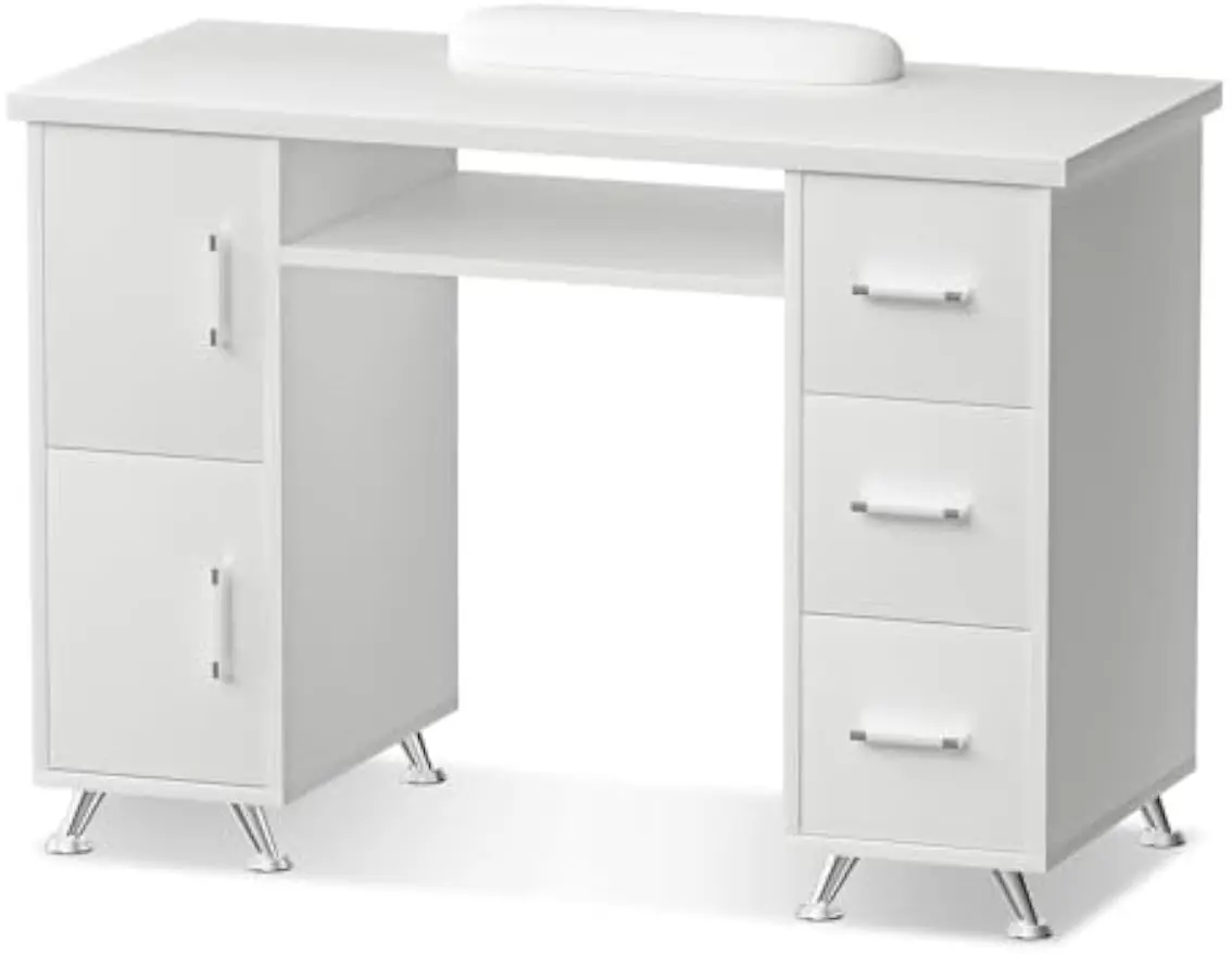 Double Layer Nail Tech Table Manicure Desk Professional Double Layer Manicure Table Nail Station Storage Sturdy Design Salon Hom