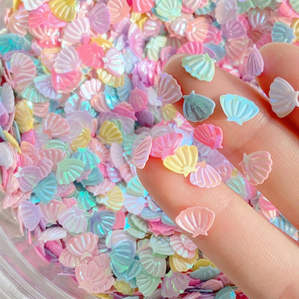 10‑500g Holographic Small Shell Slices, Eye Makeup Sequins, DIY Nail Art Decorations, Sparkle Fillers for Slime Handmade Crafts