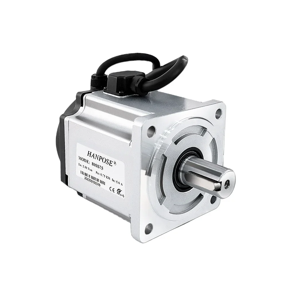 

Hanpose High Performance 80ss75 Smooth Performance Fast Speed Constant Torque 2.4n.M 4.4a 3000-6000rpm Ac Servo Motor 750w