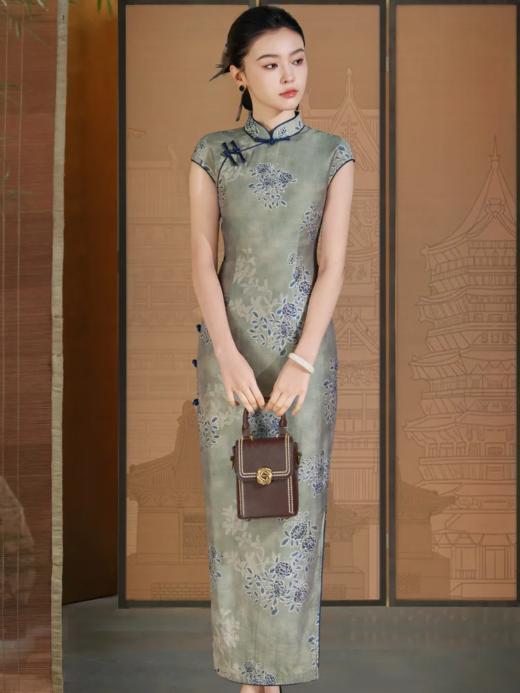 

Ele Long Silk Young Sle Faionable Daily owcases Improved National Trend Tianli Printed Hanfu Skirt