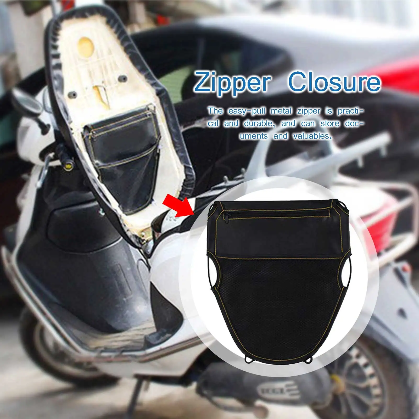 Motorcycle Seat Bag Outer Seat Storage Bag PU Leather Built-in Dual Pockets Organizer Motorcycle Bag Accessories bolsa moto