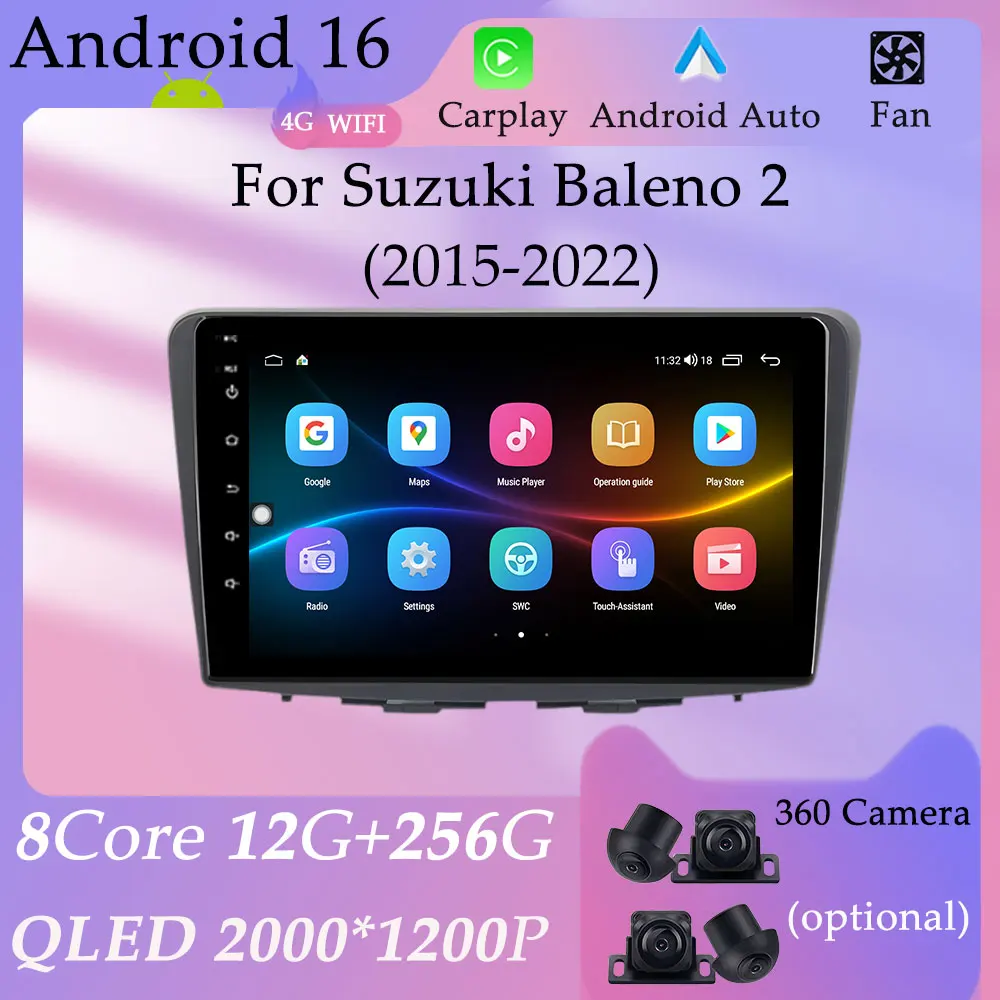 

For Suzuki Baleno 2 2015 - 2022 CarPlay Android GPS Navi Car Radio Video Multimedia Player Split Screen DSP Stereo HD Screen BT