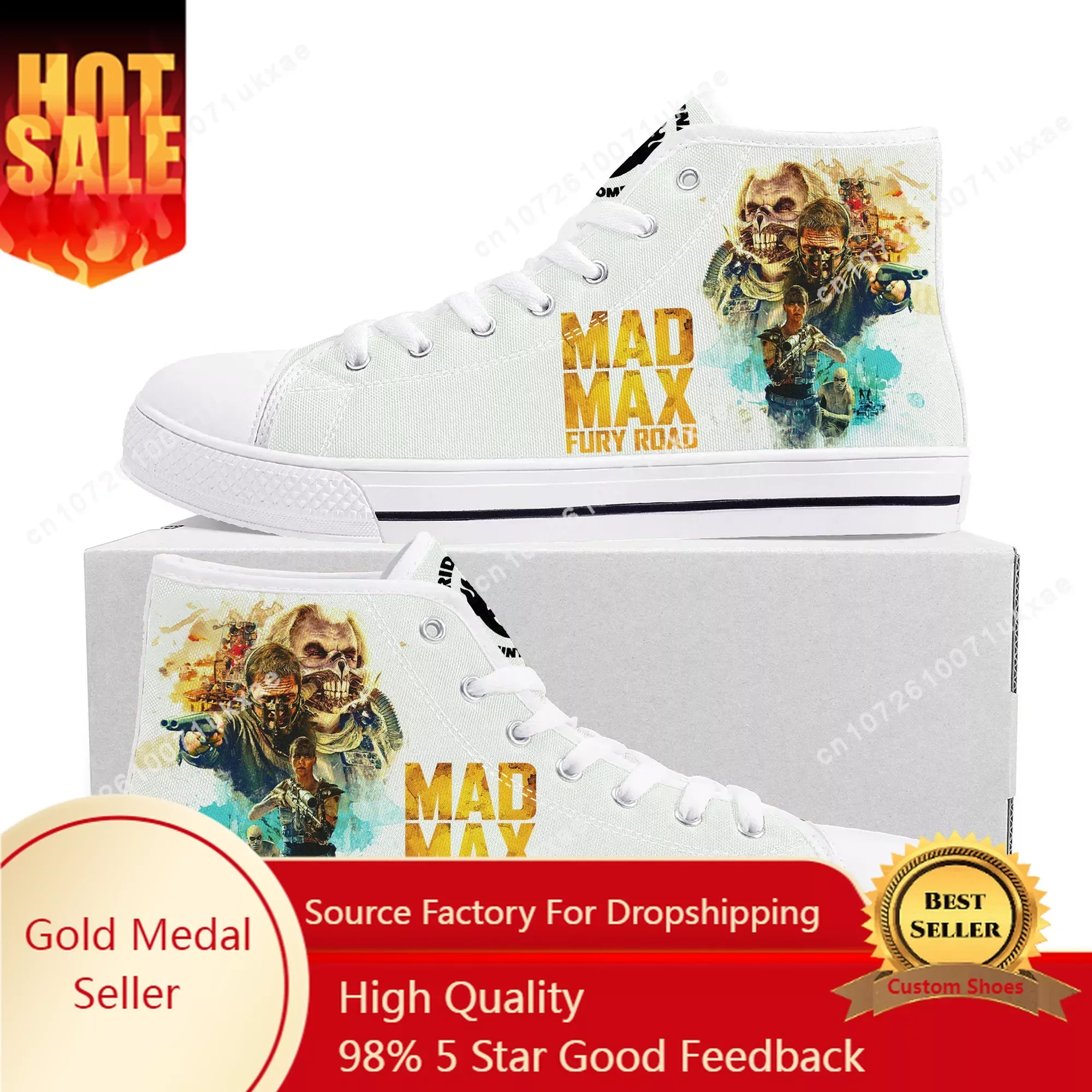 

Mad Max Fury Road High Top Sneakers Mens Womens Teenager High Quality Tom Hardy Canvas Sneaker couple Casual Shoe Custom Shoes