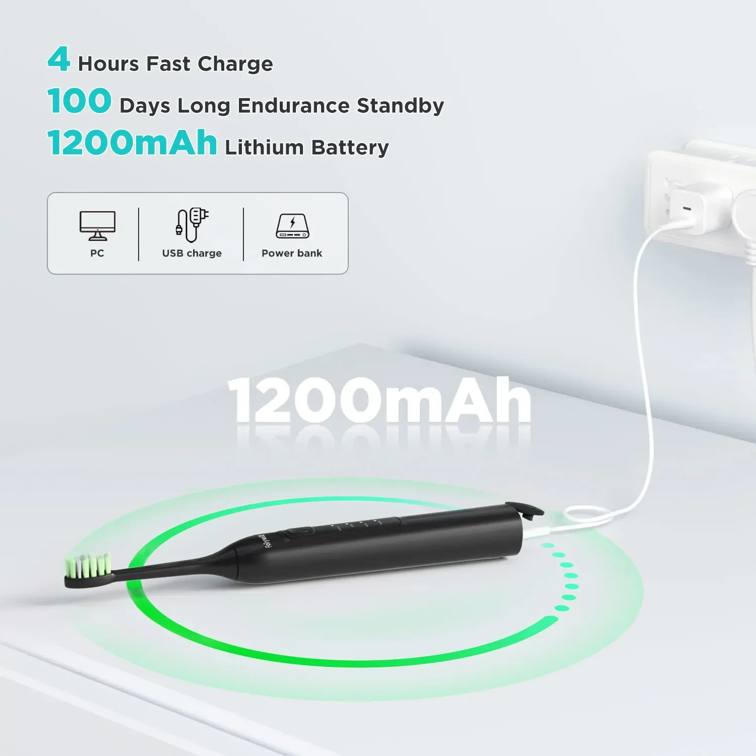 Fairywill فرشاة أسنان كهربائية بالموجات الصوتية USB تهمة FW-Y05 قابلة للشحن مقاوم للماء فرشاة الأسنان الإلكترونية استبدال رؤساء الكبار T