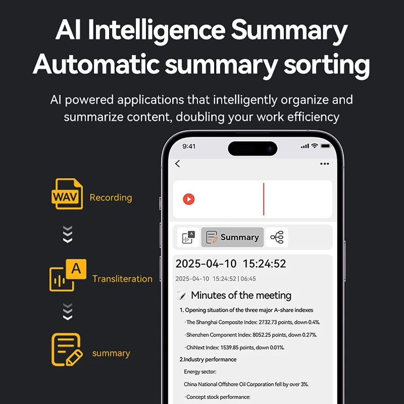 AI Powerd ChatGPT-4 App مكالمة هاتفية مسجلات صوتية Espia Transcribe Summarize 189 لغة مترجم الصوت الإملاء