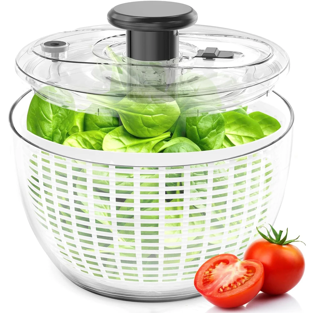 Large Salad Spinner- Lettuce Spinner, Fruit Washer Spinner, Fruit Dryer Spinner, Fruit Spinner Dryer, Fruit Cleaner Spinner