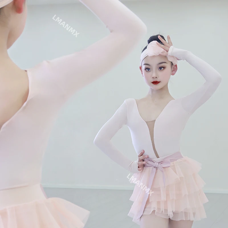 Nowa sukienka do tańca latynoamerykańskiego 2025, dziewczęca sukienka do ćwiczeń jesienno-zimowych, wysokiej jakości zestaw sukienek do występów, biała