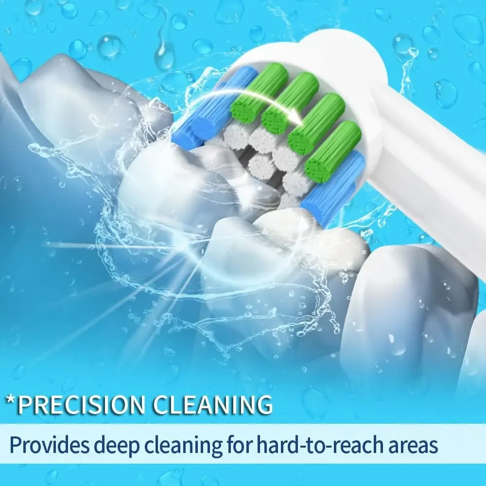 

16 Count Precision Brush Heads Compatible with B Toothbrush, Deep and Precise Cleaning.