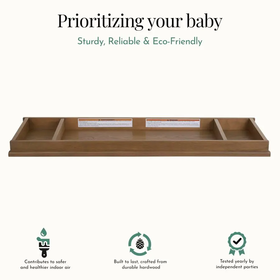 صينية تغيير أطفال من أوكلي لخزانة الملابس المزدوجة في سطح الطاولة المتغير العالمي من هيكوري مع دعامات أمان للحضانة المدمجة #4