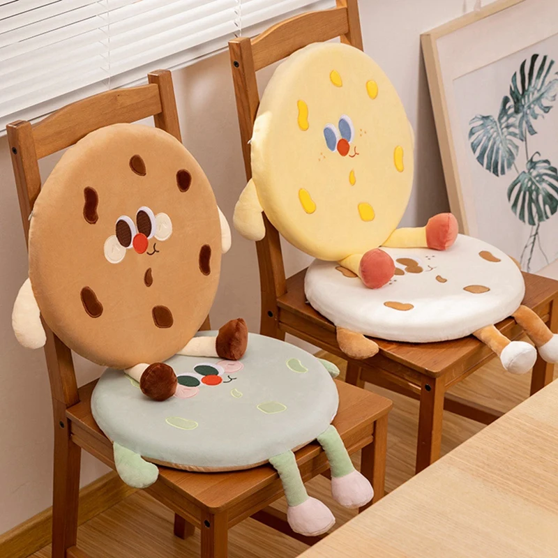 Biscuit Pillow Round Biscuit Plush Toy Realistic Food Snack Seat Cushion Plush Toy Prop Gift