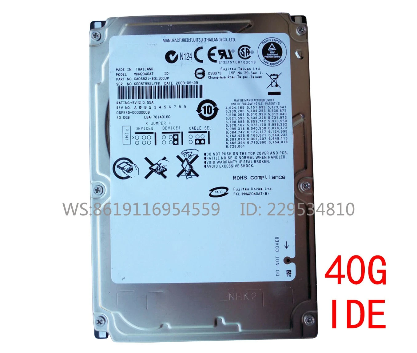 MHW2040AT40G60G80G IDE machine various equipment server notebook hard disk
