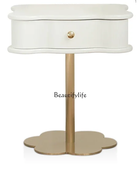 

LJYFrench light luxury bedroom bedside rack small cream wind storage cabinet