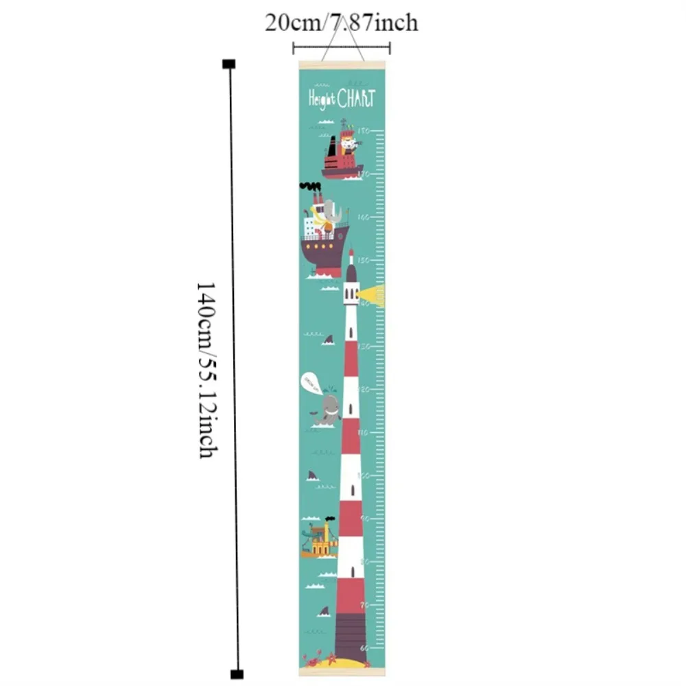 Righelli per misurare l'altezza dei bambini da appendere alla parete Grafico per misurare l'altezza arrotolabile rimovibile con cornice Grafico decorativo per la crescita del bambino