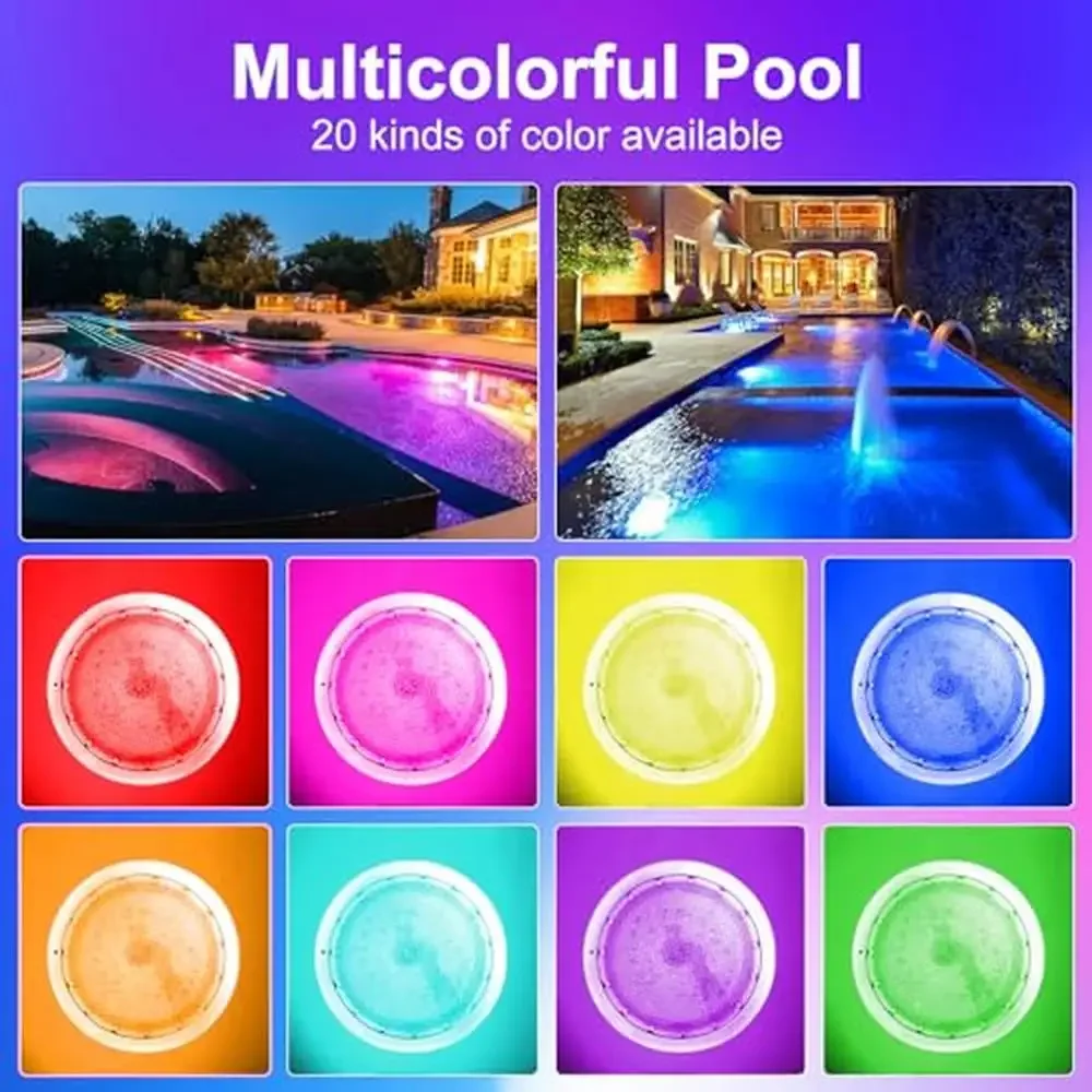 10-Zoll-LED-Poolleuchten RGB-Farbwechsel kompatibel mit Jandy Pro Pentair Hayward Sta-Rite 120 V/12 V manueller Controller IP68