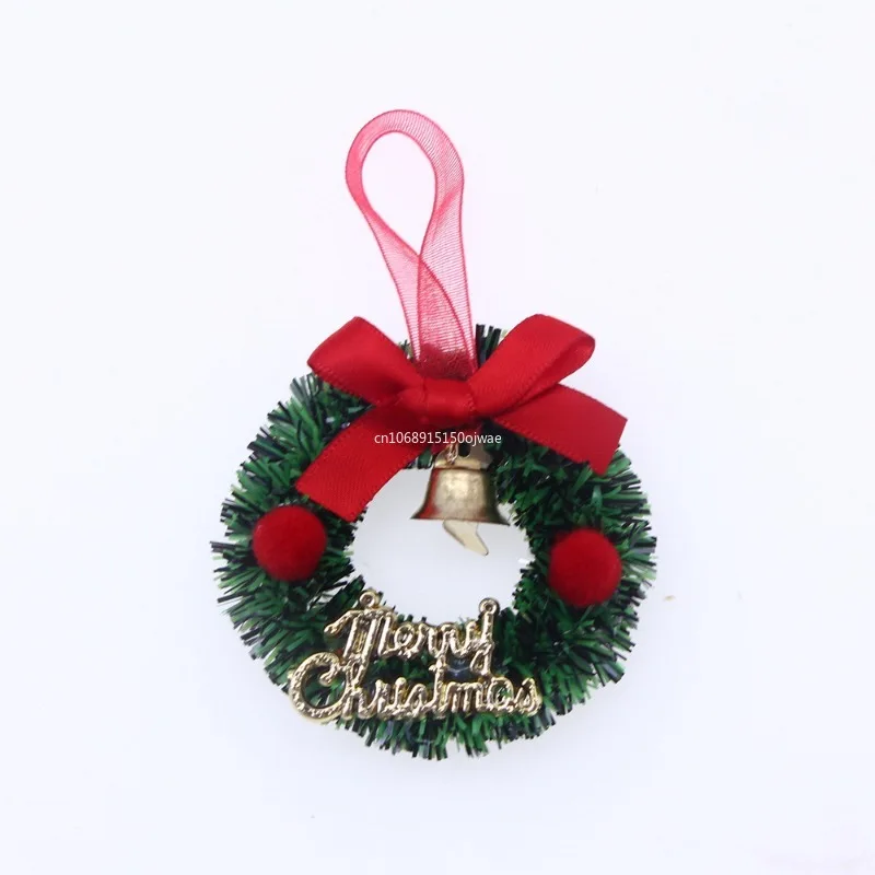 1 Uds Mini guirnaldas de Navidad velas decoración simulada guirnalda decorar decoración colgante coronas árbol de plástico Mini casa noel