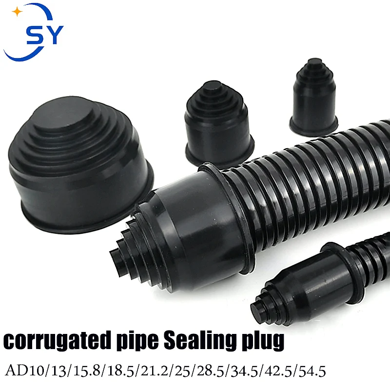 Corrugated Pipe Sealing Bellows Plug Waterproof Insect-proof Plastic Plug Silicone Stuffy Cover Insulation Protective Sleeve