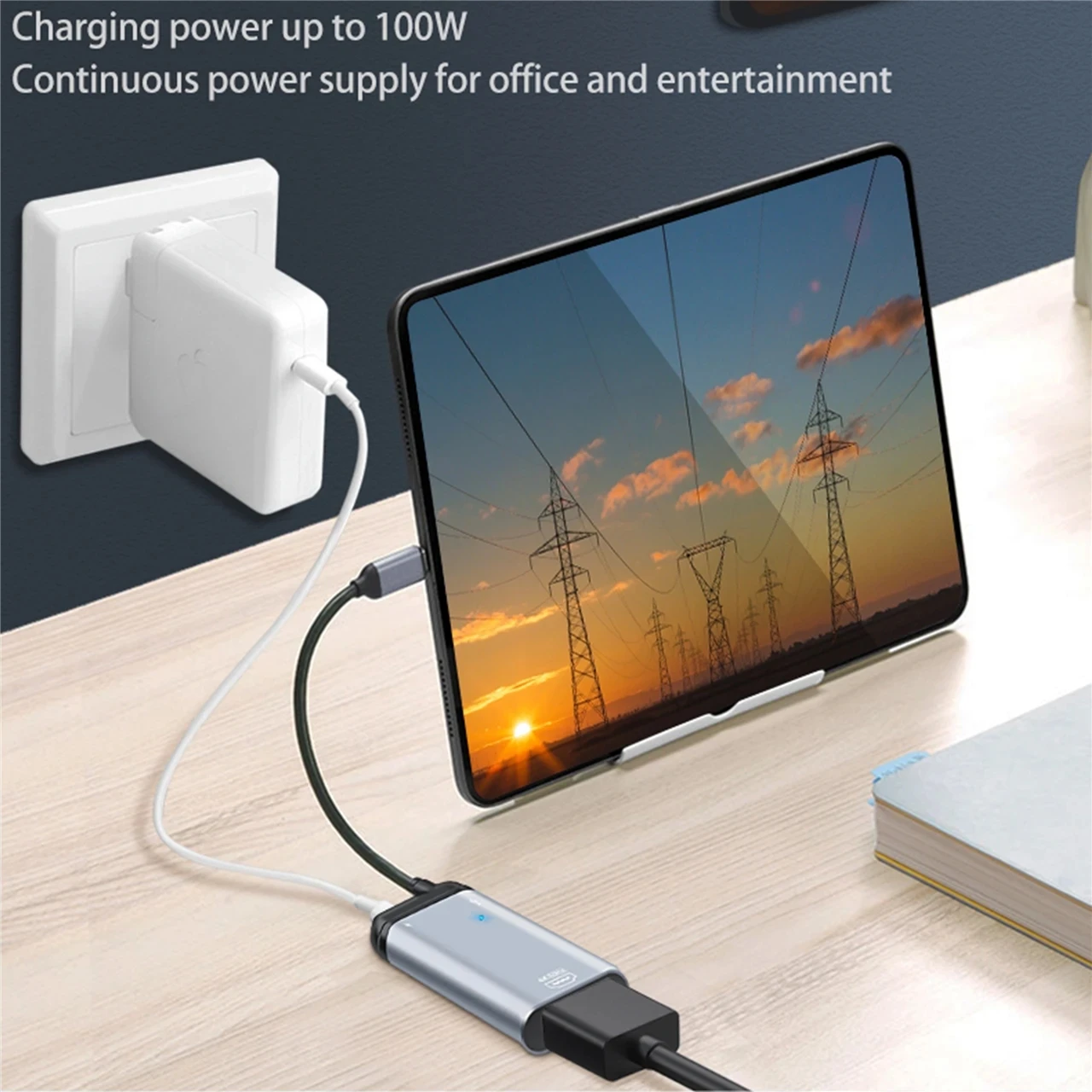 high quality USB C To 4K Type C HD-Compatible Cable Type C To Mini DP VAG RJ45 Adapter PD Fast Charging Cable For MacBook Pro