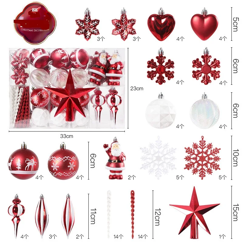 Christmas Ball Set Hand-painted Plastic Christmas Ornaments Xmas Tree Decorations Adornos Navidad 2023 Festive Party Supplies