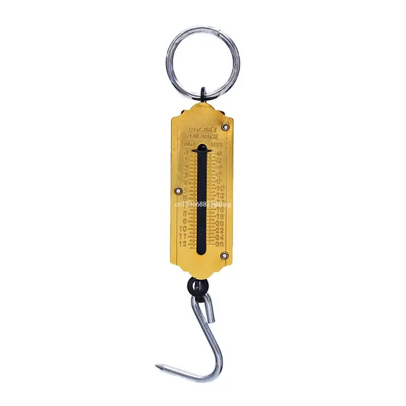 Fishing Scale with Marking Scale Hanging Hook Scale Portable Mechanical Luggage Scale 12/50kg for Household Yellow Dropship