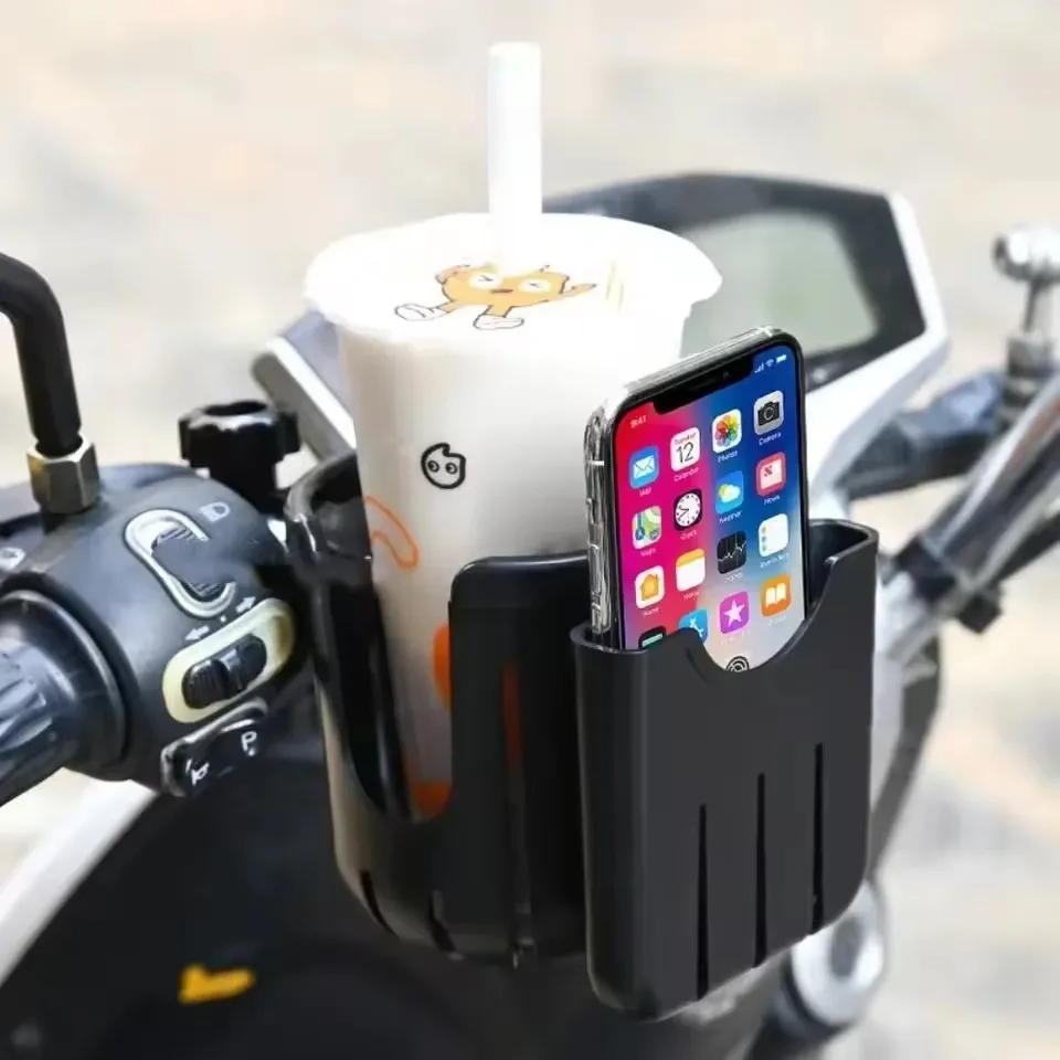 

1PC 2 In 1 Baby Stroller Cup Holder For Bicycle Motorcycle Electric Vehicle Water Cup Stand 360° Rotation Adjustable Phone Mount