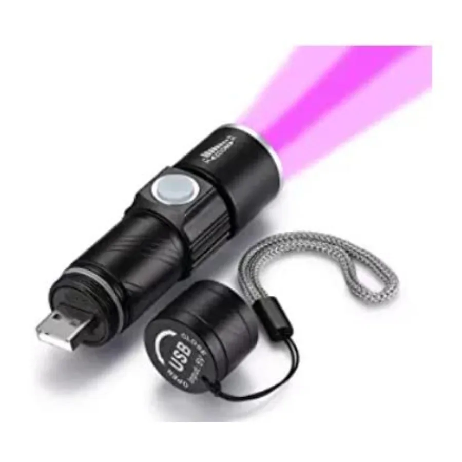 Light Rechargeable nm light Ultraviolet Wood's Lamp LED Portable Mini Handheld Pocket Torch Detector for Dog Urine Pet Stains A