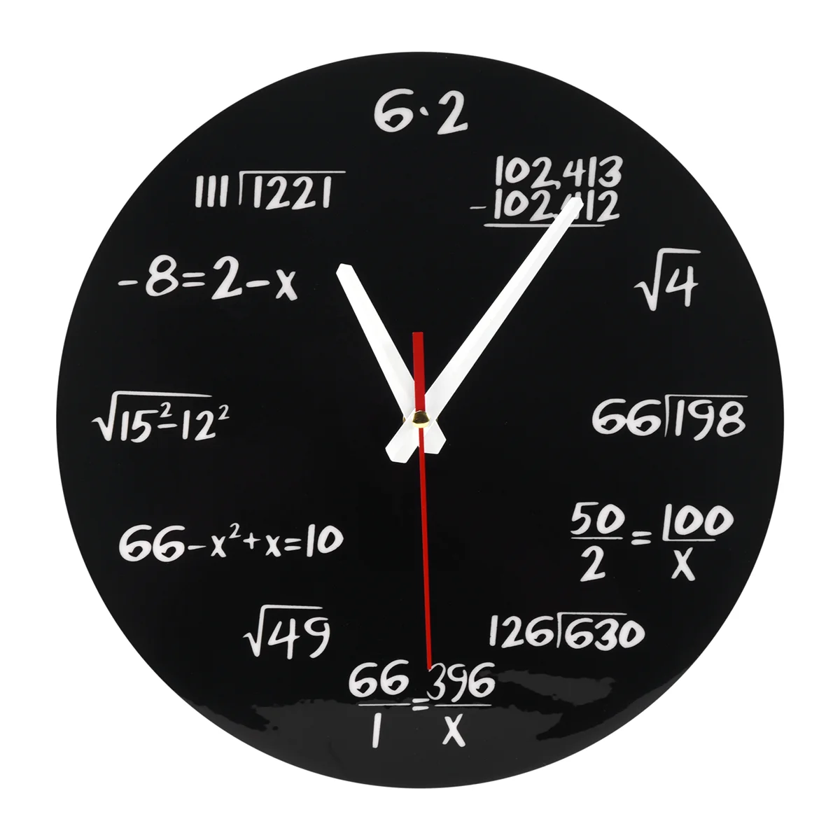 Math Wall Clock , Math Formulas Clock Quiz Clock in Black and White Unique Math Equation Clock for Home, Office