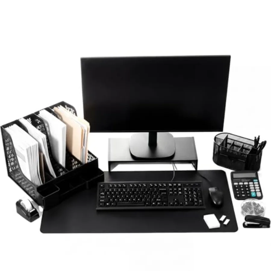 

12 Pcs 12-in-1 Office Desk Organizer Accessories Set with Desk Pad Protector Computer Riser File Organizer Pen Holder Calculato
