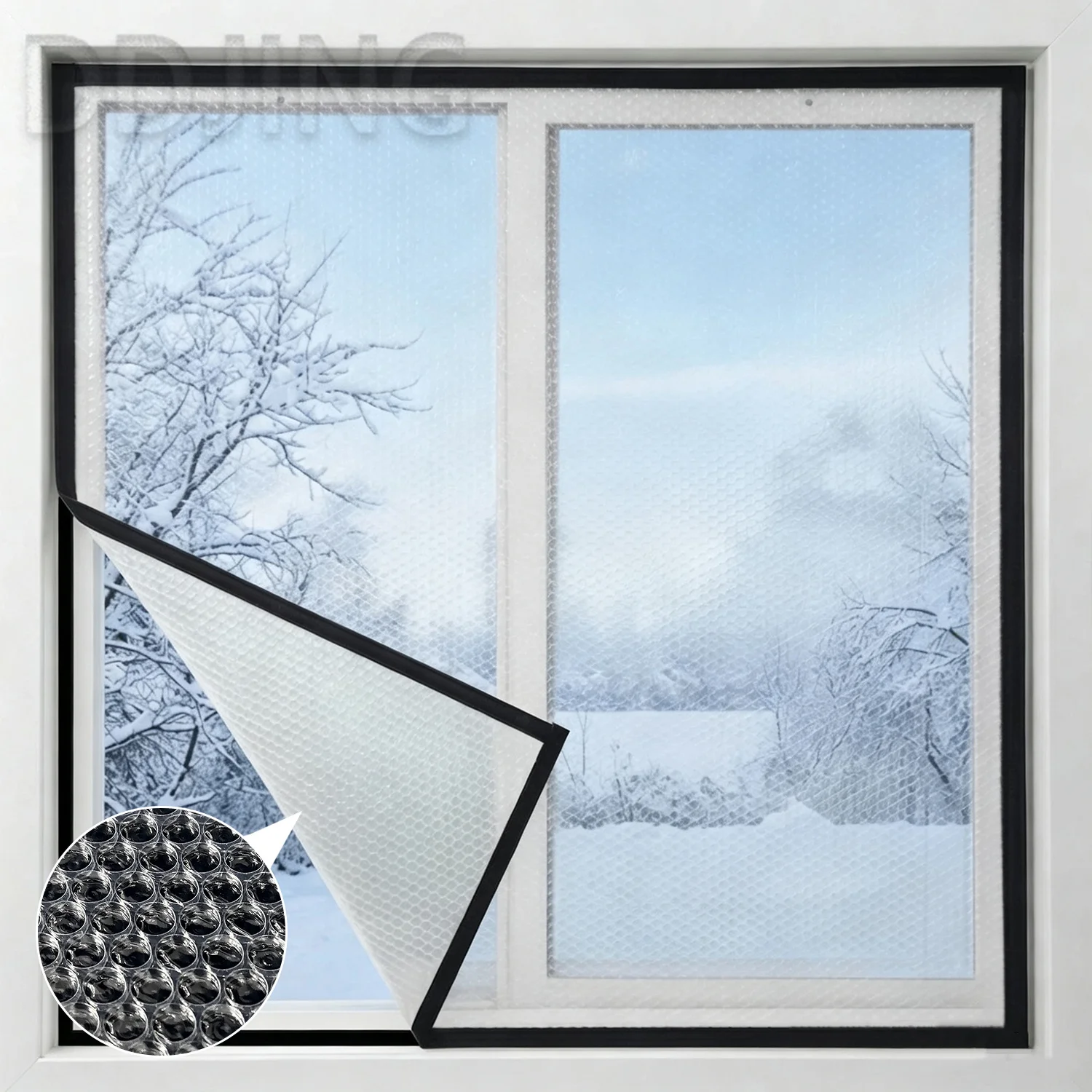 Winter Sealed Windows Insulated Bubble Wrap For Wind And Cold Protection Warm Curtains Winterizing Self-Adhesive