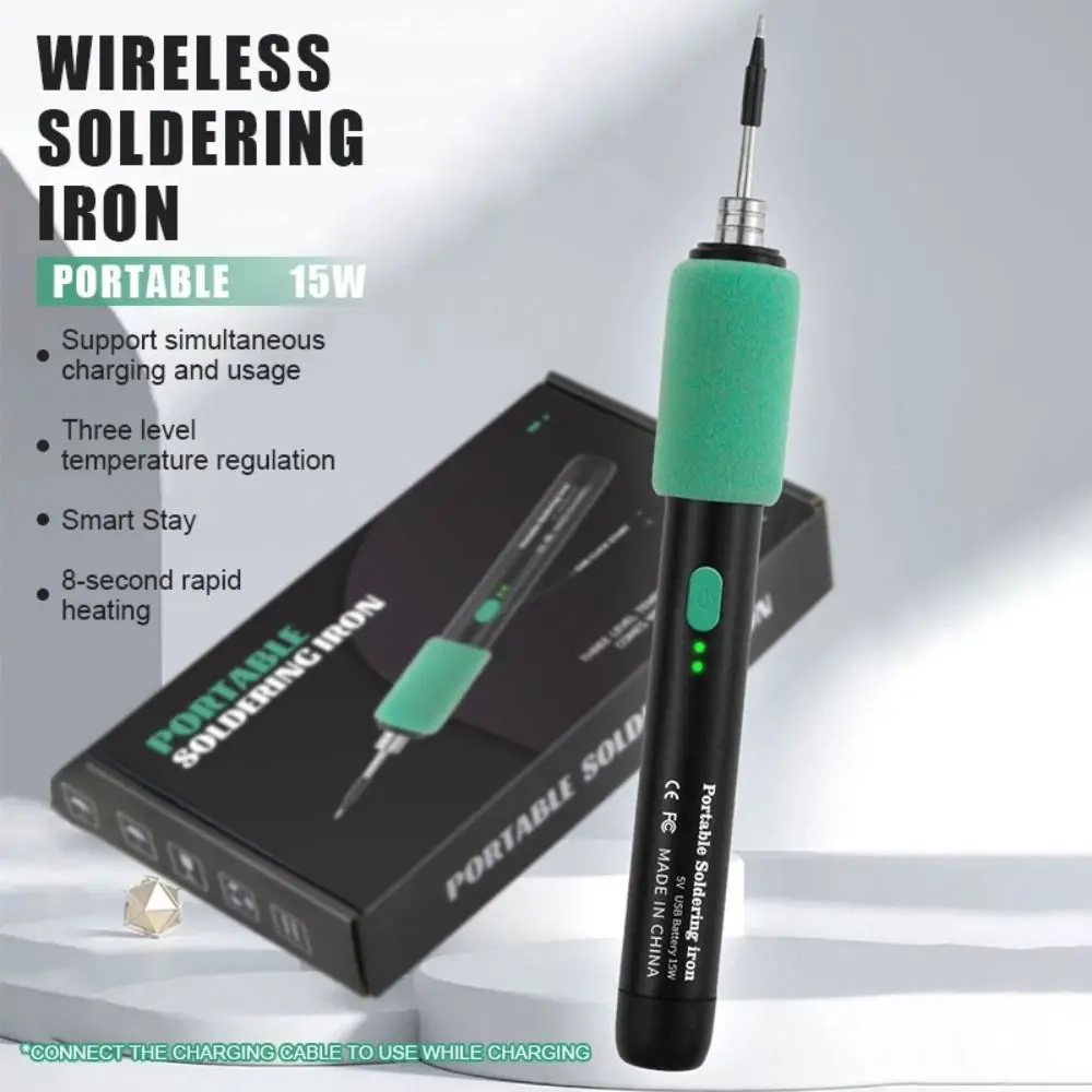 Cordless Mini Small Soldering Iron Set Dual-Use Function 3 Temperature Settings USB Soldering Iron Temperature Adjustment