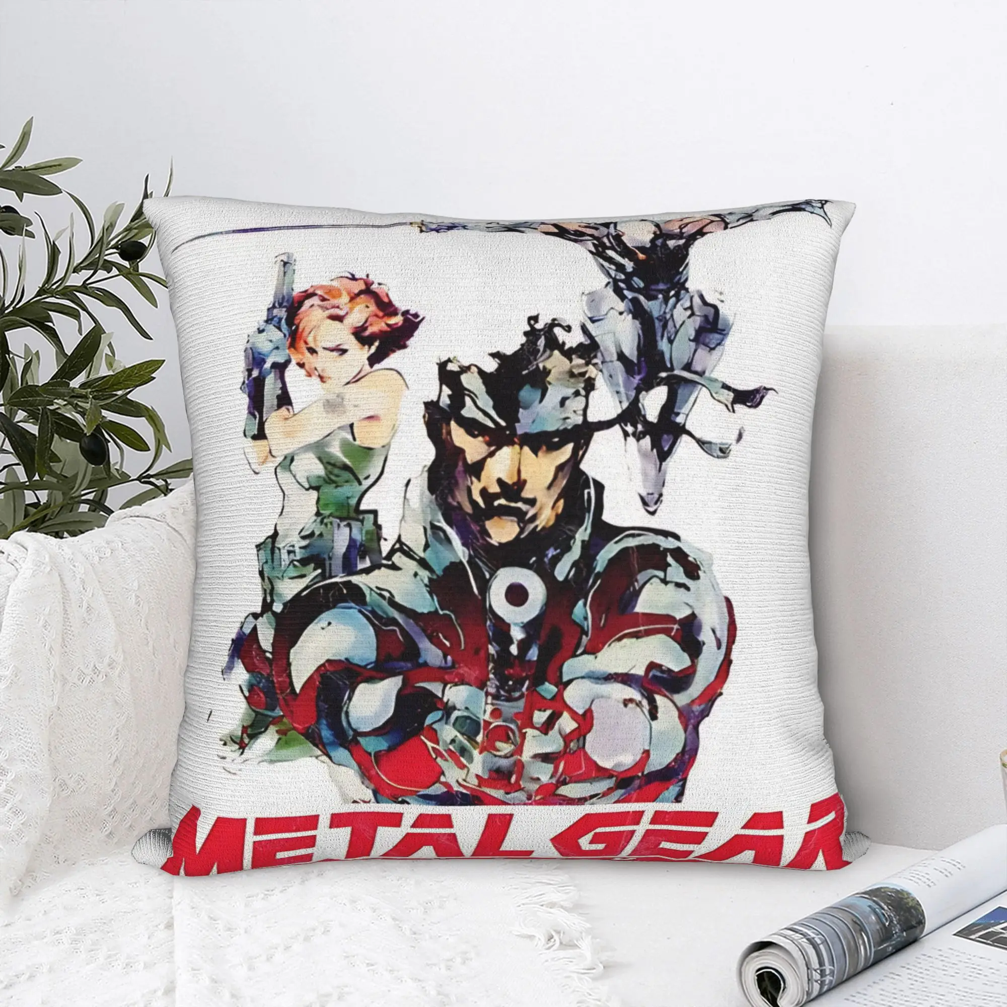 Pillow Case Metal Gear Solid MGS Game Square  Pillow Cover For Office Car Home Decor Funny Pillowcases