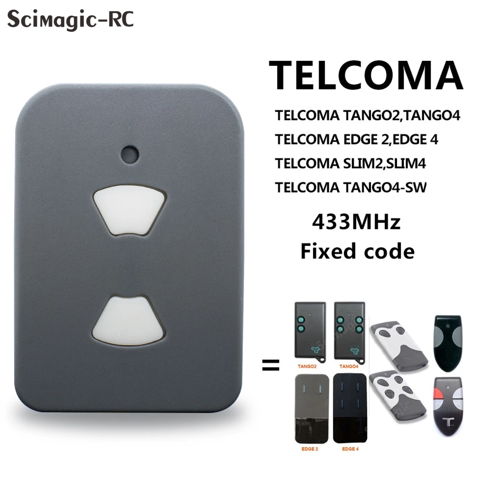 TELCOMA Remote Control Clone TANGO2 TANGO4 EDGE2 EDGE4 SLIM2 SLIM4 TANGO 2N 4N 2SW 4SW 433.92MHz Fixed Code Garage Door Opener