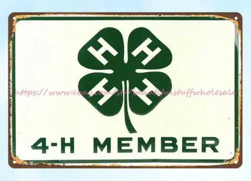 1960s - 70s 4-H Member metal tin sign garage shop wall restaurant pub