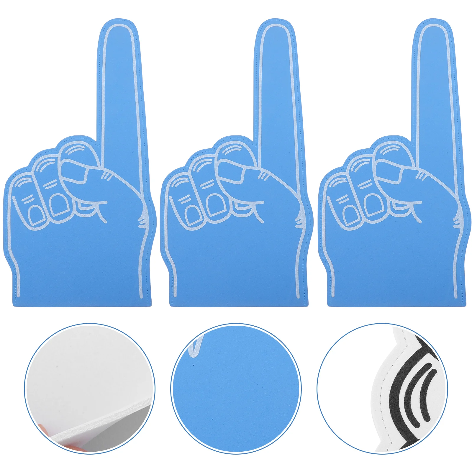 

3 Pcs Foam Fingers Gloves Prop Foosball Black Athletic Tape Foams for Sports Party Supply Hand Cheerleading Football Child
